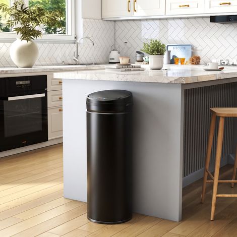 Poubelle Cuisine Automatique 50L Acier Inoxydable, Poubelle à Couvercle à Fermeture en Douceur (1/5)