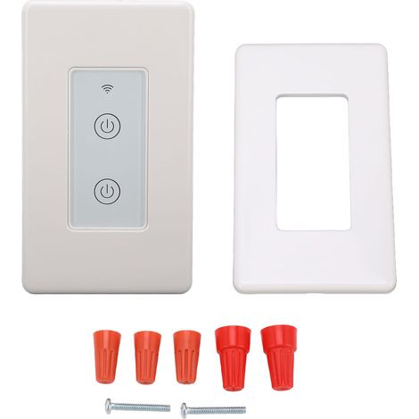 2-Tasten-Touch-Glaswandschalter, kompatibel mit Sprach- und Funksteuerung, AC100-240V (1/5)