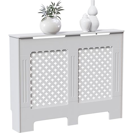 Oxford Radiator Cover MDF Modern Cabinet Grill, White, Medium (1/5)