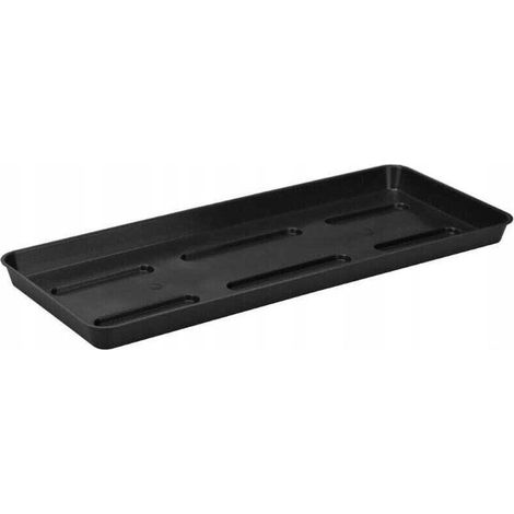 1 Support Pour Pot De Fleurs - Rectangulaire - 60 cm - Plastique - Anthracite - Intérieur Extérieur