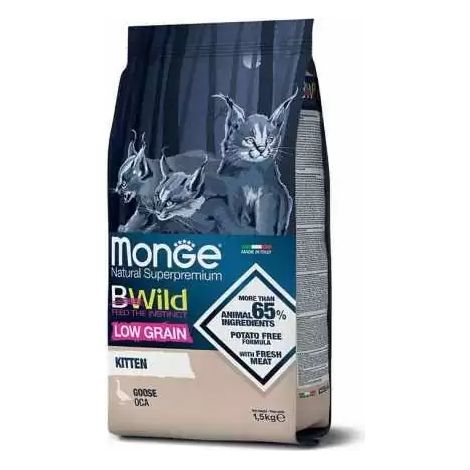 Monge Cat Bwild Low Grain Kitten Oca  - Monge Cat Bwild Low Grain Kitten Oca - Sacco Da 1,5 Kg