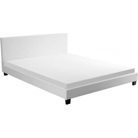 Lit Adulte Design à Led "Mera" 140x190cm Blanc (1/5)