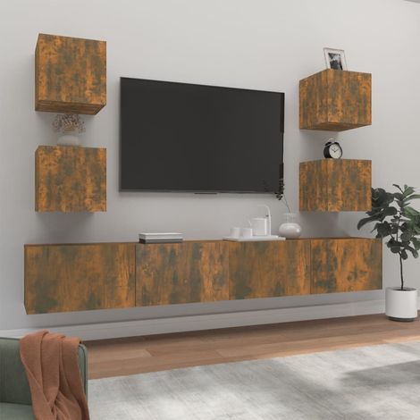 Ensemble de meubles TV 6 pcs Moderne - Meubles de rangement - Buffet Salon - Chêne fumé Bois d'ingénierie Chic-565314 (1/5)