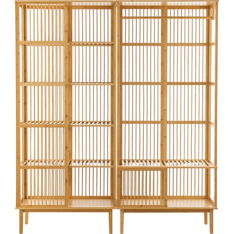 Conjunto de perchero y estantería de bambú 185 x 160 x 45 cm natural 030008773 (1/5)