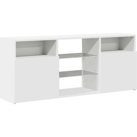 Mobile TV multimediale scaffale per televisione televisione buffet sala da pranzo soggiorno camera da letto con luci a LED 120 x 30 x 50 cm bianco 020026513