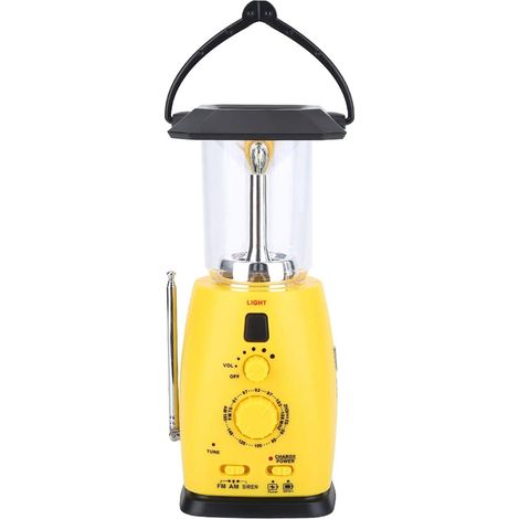 LED-Campinglaterne, wiederaufladbare Solarlaterne, Handkurbel-Taschenlampe mit AM/FM-Radio für Camping, Sturm, Stromausfall (1/5)