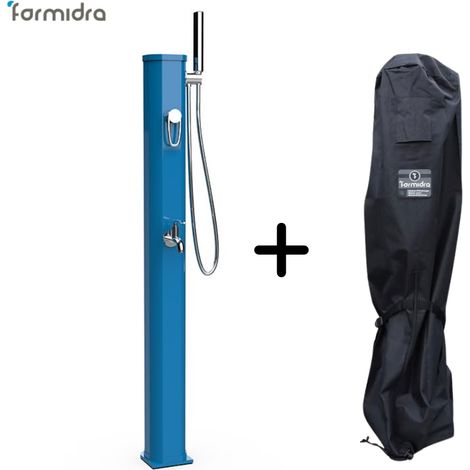 Douche solaire JOLLY GO Bleu Capri - 20 L + Housse d'hivernage pour douche solaire Go FORMIDRA (1/4)