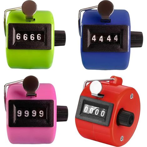 4 Pcs Compteur Manuel Compteur À Cliquer 4 Chiffres Compteurs Manuels Click Compteur pour Compteur Manuel Mécanique, Compte Jusqu'À 9999, Tours/Sport/Entraîneur/École/Événement (1/5)