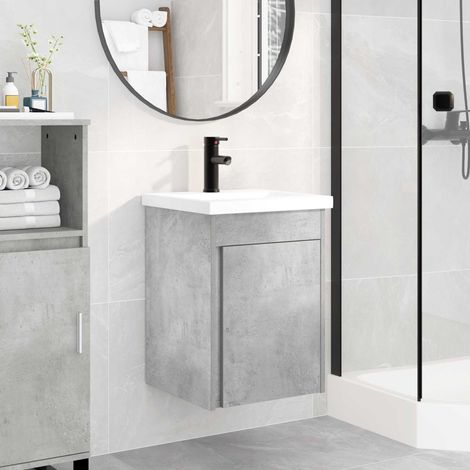 Unidad de tocador de baño con grifo Gris Hormigón
