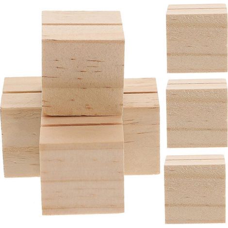 Set mit 10 Holz-Fotoständern für Hochzeitsfotos, Tischaufsteller und Fotozubehör – 3 x 3 x 3 cm (1/3)