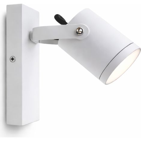 Applique da Parete Esterno GU10 Regolabile Lampada Muro in Alluminio Bianco Satinato IP44 Luce Direzionabile per Interno Esterno per Giardino Balcone Ingresso