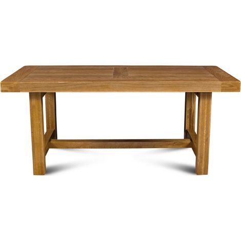 Hellin – Table de ferme en chêne massif L180 – Assemblage traditionnel tenon-mortaise – Finition semi-antiquaire – Capacité 8 à 12 personnes