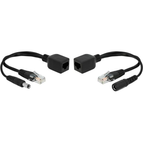 Passives PoE Adapter Set RJ-45  DC 5,5 x 2,5mm Verwendung: Zur Stromübertragung über ein Patchkabel