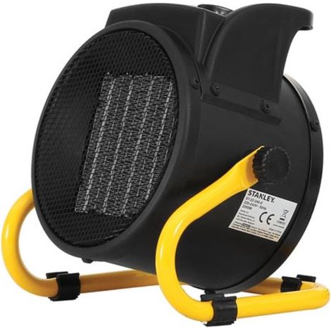 Stanley – Canon à chaleur céramique 2000W – Élément de chauffe céramique – Châssis métal robuste – IP20 – Pour chantiers humides (1/5)