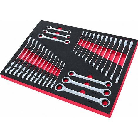 Assortimento di 30 utensili SOGI TER-26 - chiavi combinate a cricchetto, snodate e poligonali doppie - varie misure (1/5)