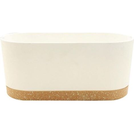 Planteur rectangulaire, jardinière en plastique, jardinière pour légumes, balcon, jardinière simple, chambre à coucher balcon salon jardinière (blanc, A)40 x 17,8 cm (1/5)