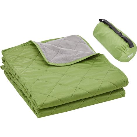 Couverture de Camping de Stade, 2,08x1,4 m, Polaire Polyester Chaud Imperméable PU1500 Coupe-vent Ignifuge, pour Extérieur, Pique-niques, Randonnée, Événements Sportifs, en Plein Air, Bicolore (1/5)