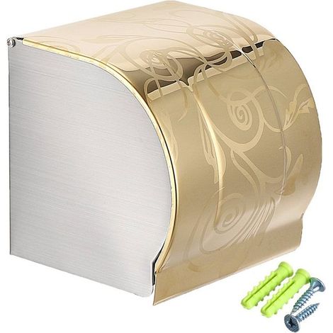 Porte-papier toilette en acier inoxydable entièrement recouvert de support mural doré brillant