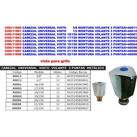 Tête Universelle 3/8 Support Volant 3 Points 40011