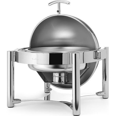 Chafing dish rond à couvercle escamotable de luxe 6 l - Finedine