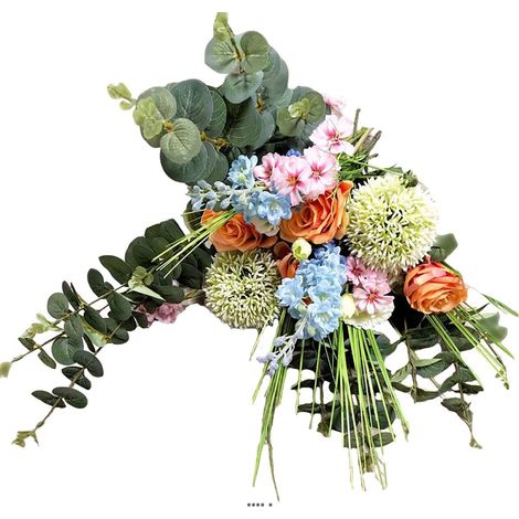 Superbe bouquet de fleurs artificielles COULEURS création fleuriste H 75 cm D 40 cm (1/3)