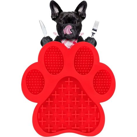 Leak-proof dog mat - Made of silicone - With strong absorption power - For pet bathing, grooming, training, and playtime for dogs and cats (red)