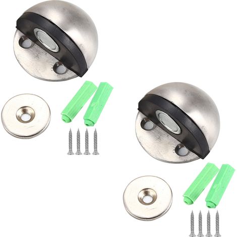 Butée De Porte Magnétique - Acier Inoxydable - Hauteur 44 Mm Diamètre 27 Mm - Pour Portes Légères Intérieures - Lot De 2 (1/5)