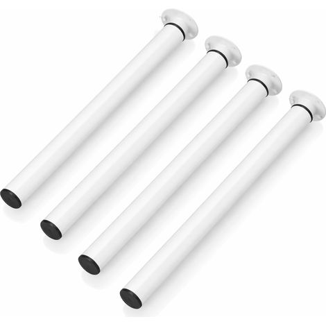 Wolketon 4 verstellbare Tischbeine aus Eisen in weißer Ausführung. Die Höhe ist flexibel von 70 bis 110 cm einstellbar. Geeignet für verschiedene Möbelstücke wie Tische, Schränke, Sofas oder Regale