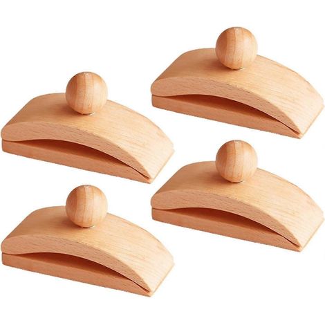 Support mural pour tapis - Lot de 4 supports muraux en bois pour tapis - Supports muraux pour courtepointes - Pinces murales pour courtepointes, supports muraux pour tissus et autres travaux manuels, (1/5)