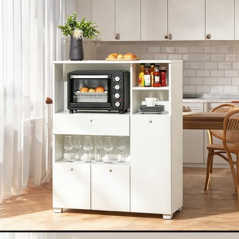 Meuble de rangement blanc 90 x 40 x 120 cm avec 2 armoires 4 (1/5)