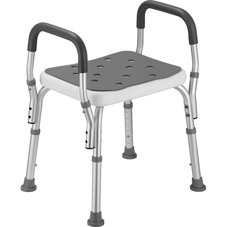 Sgabello da Doccia 6 Altezze Regolabili Sedia Bagno Antiscivolo Capacità 150 kg (1/5)