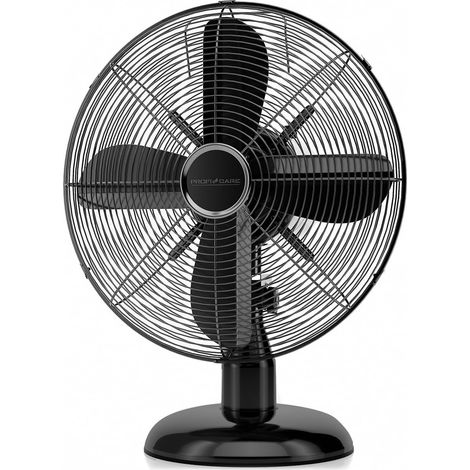 Ventilateur de Table Design Inox 30 cm PC-VL3063M Noir - Boîtier Métallique, Fonction Pivotante, Silencieux, 3 Vitesses, Socle Métallique, 35W (1/5)