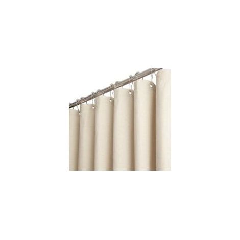 Petit rideau de douche en tissu (120 x 180 cm), aspect lin, résistant à la moisissure et à l'eau, avec 8 crochets. Rideau de douche décoratif et luxueux, moderne et élégant, en polyester lavable, beig (1/4)