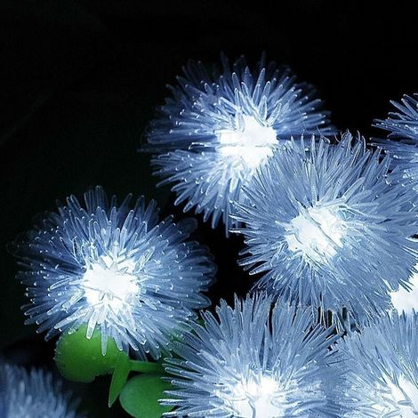 Solar String Lights 16ft 20 LED Garden Solar Lights Waterproof Fairy Lights, Dandelion Ball Decorative Solar Light for Home, Garden, Party, Patio (White) (1/5)