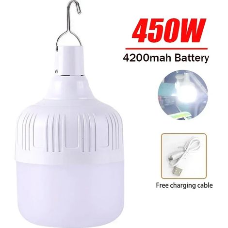 Lampes solaires portables à LED (style classique D) - Ampoules LED 80-500 W à économie d'énergie - Compatibles avec le camping, les tentes, la pêche de nuit et les éclairages de secours (1/5)