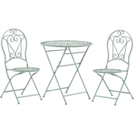 Bistro Set klappbar TRENTO Metall Hellgrün