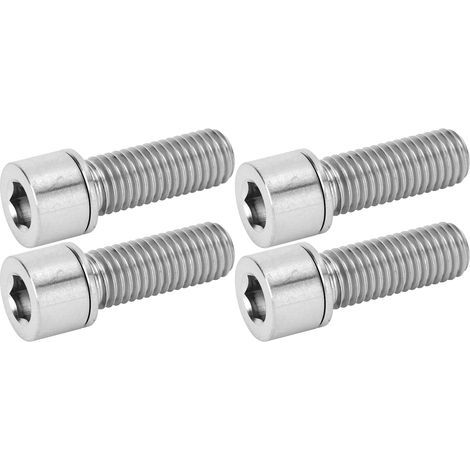 4 Vis à tête hexagonale M7x20mm en titane pour fixation de guidon de vélo, couleur argent - Lot de 4 (1/5)