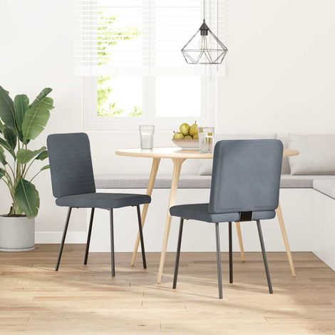 Maison Exclusive - Sedie da Pranzo 2 pz Grigio Scuro in Velluto (1/5)