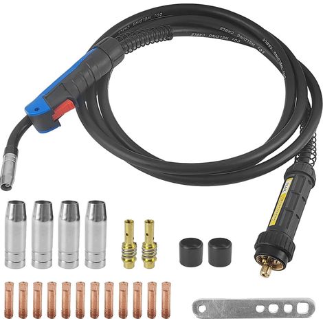 22 Pièces Équipement pour Soudage Kit, 4 m Pistolet de Soudage avec Bielles, Pointes de Contact et Clés à Pointes de Contact, 15 AK Poste a Souder, Accessoires de Soudure, pour Soudeur CO2 (1) (1/5)