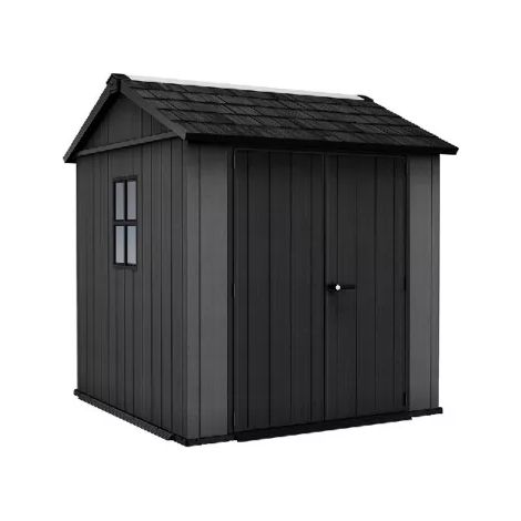 Keter – Abri de jardin Newton Plus 775 – 4,4 m² – Panneaux en polypropylène renforcés – Double porte verrouillable – Résistance au vent 145 KPH (1/5)
