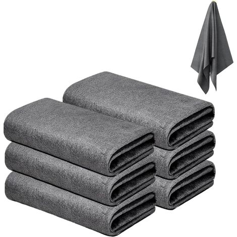 Confezione da 6 panni per la pulizia, panni magici spessi, panni magici in microfibra, riutilizzabili, super assorbenti, per specchietti auto, bagno, cucina e ufficio. (1/5)