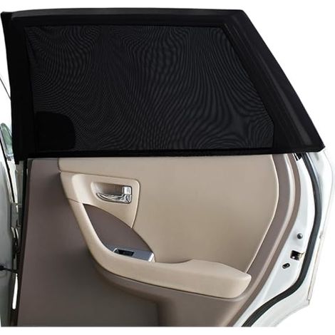 Pare Soleil Voiture Bébé,2 Pièces Haute Élasticité Protection Soleil Voiture Bebe,Chaussette Voiture Soleil pour Enfants,Bloquer Les Rayons UV Anti Moustiquaire,Universel (1/5)