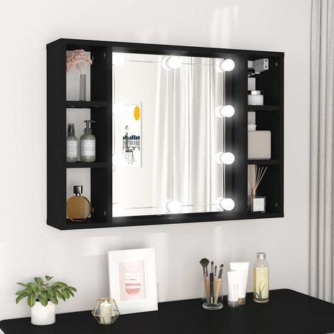 Teenpull – Spiegelschrank mit LED Schwarz 76x15x55 cm (1/5)