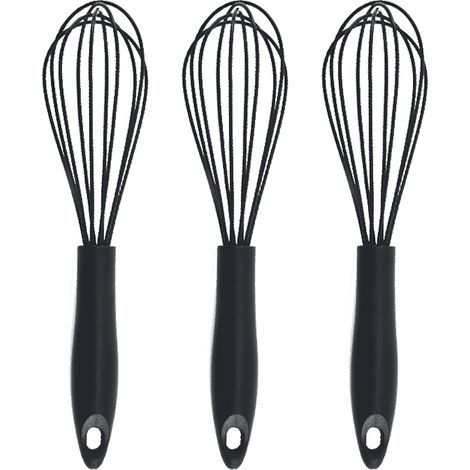 Fouet En Silicone - Fouet À Ballon En Acier Inoxydable Avec Revêtement Silicone Souple - Pour Mélanger Œufs Pâte Sauce - Lot De 3 (1/5)