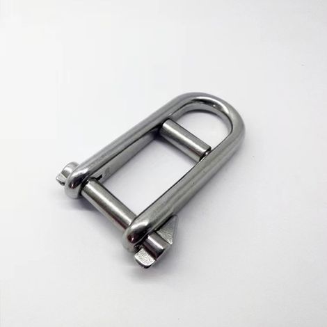 Goupille de sécurité en acier inoxydable avec manille d'arrêt, manille de style européen avec butée, manille longue de type D, accessoires d'accastillage pour la marine et le yachting - 316-M6 - (1/4)