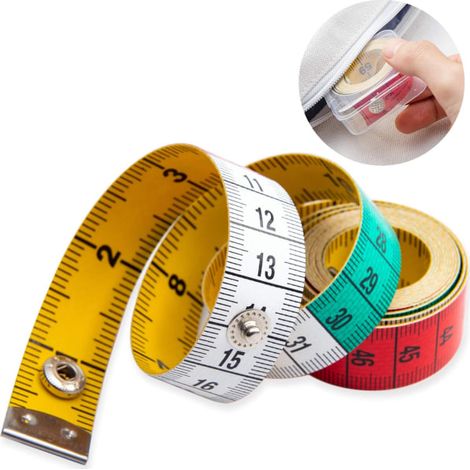 Mètre ruban pour loisirs créatifs, 150 cm (60 pouces), souple et multicolore, pour le corps (1/5)