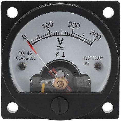 Voltmètre analogique rond à cadran AC 0-300 V, noir (1/5)