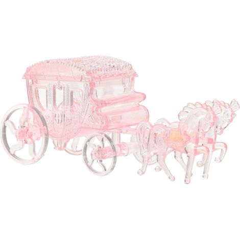 Boîte à bonbons en forme de carrosse à remplir, idéale pour les mariages, les enterrements de vie de jeune fille et les fêtes prénatales.-13.5X5.5X4CM-Pink (1/4)