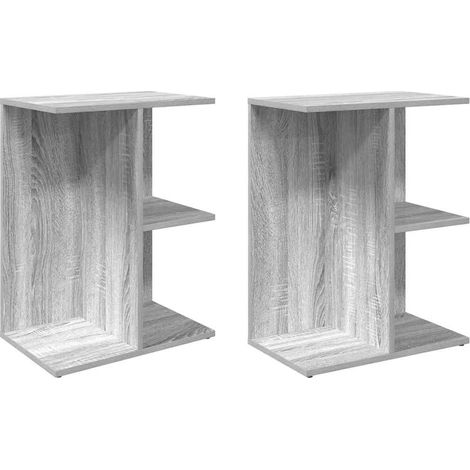 Maison Exclusive - Mesitas noche 2 uds madera ingeniería gris Son
