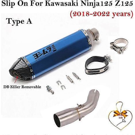 Sistema De Escape Para Motocicleta, Silenciador De Tubo De Enlace Medio Modificado Para Kawasaki Ninja125 Z125 Ninja 125 2018 - 2022( Type A) (1/5)